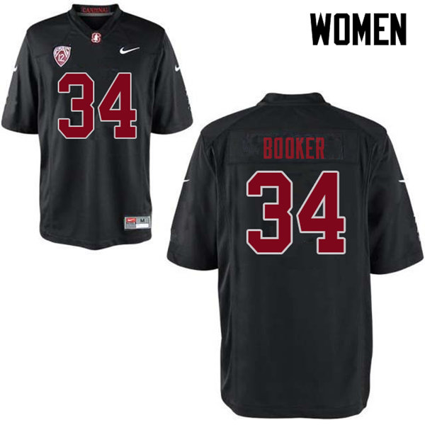 Women #34 Thomas Booker Stanford Cardinal College Football Jerseys Sale-Black